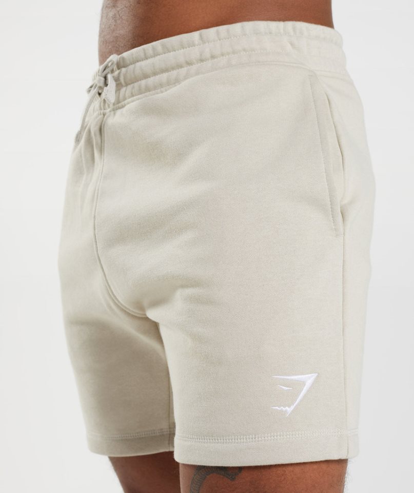 Men's Gymshark Crest Shorts Cream | NZ 1DIABO